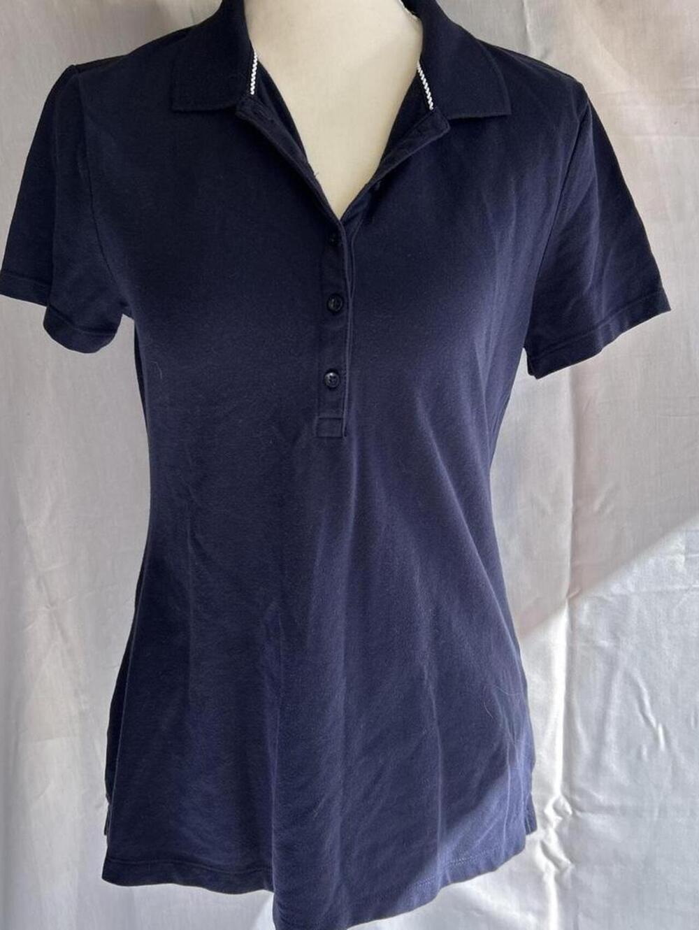 Croft Barrow Men's Navy and Blue Polo-shirt